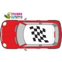Adesivi stickers auto tettuccio adesivi mini cooper adesivi tettuccio mini cooper SCACCHIERA adattabili a tutte le auto 