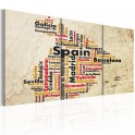 Quadro  Spagna mappa dai colori della bandiera nazionale