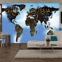 Fotomurale  World Map  Blue Inspiration