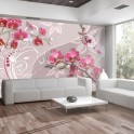 Fotomurale - Volo di orchidee rosa